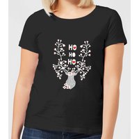 Ho Ho Ho Reindeer Women's T-Shirt - Black - 3XL von By IWOOT