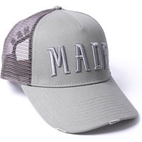 Milliner Sleet Grey Distressed Cotton Trucker Made 3D Embroidered von By IWOOT