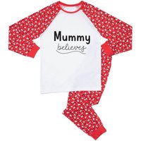 Mummy Believes Women's Patterned Pyjamas - White / Red - XL von By IWOOT