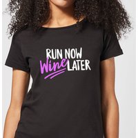 Run Now WIne Later Women's T-Shirt - Black - 3XL von By IWOOT