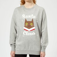 Santa Claws Damen Weihnachtspullover – Grau - XS von By IWOOT