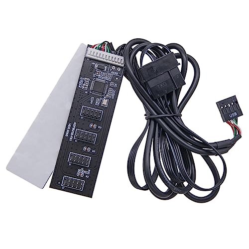 9-poliger USB-Hub-Anschluss, USB-Splitter, 1 auf 4 USB 2.0, 9-polige Header-Platine + 60 cm Kabel für Wasserkühlung, für LED-Lüfter, 1 bis 4 USB 2.0 von Bydezcon