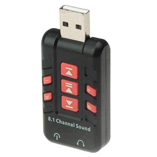 Externe Stereo-Soundkarte mit 8,1 Kanal, 3,5 mm, USB, AUX, für Kopfhörer, Lautsprecher, PC, Laptop, Desktop, 3,5 mm Adapter, USB von Bydezcon
