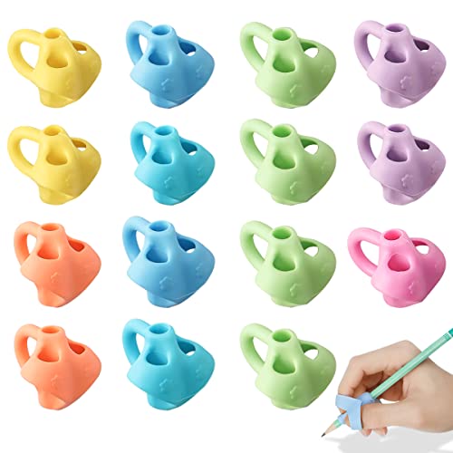 Byffoer Bleistiftgriffe Schreibhilfe für Stiftkinder, Bleistiftgriffe für Kinder, Schreibhilfe für Stift Kinder Schreiblernhilfe Grip Stifthaltehilfe Kinder Silikonstiftgriffe Stifthalter (15pcs) von Byffoer