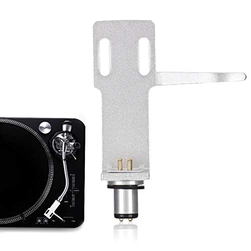 Phono-Kopfabdeckung, LP-Plattenspieler-Kopf-Phono-Kopf-Ersatz,Kopfabdeckung mit Kabeln,4 Kabel +2 Schraubenpaare, professionelles Design,für Allzweck-Plattenspieler/Tonabnehmer(Silber) von Byged