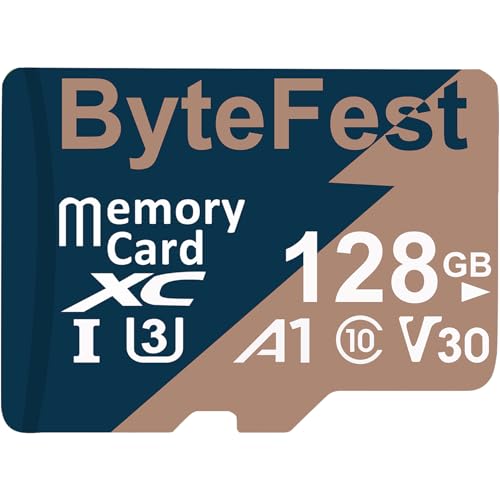 ByteFest 128GB microSD-Karte mit Adapter, Schnelle MicroSDXC UHS-I Speicherkarte U3 C10 A1 V30 UHD Video für Dashcam Action Kamera Spielkonsole ByteFest 128GB microSD-Karte mit Adapter, Schnelle MicroSDXC UHS-I Speicherkarte U3 C10 A1 V30 UHD Video für Dashcam Action Kamera Spielkonsole von ByteFest