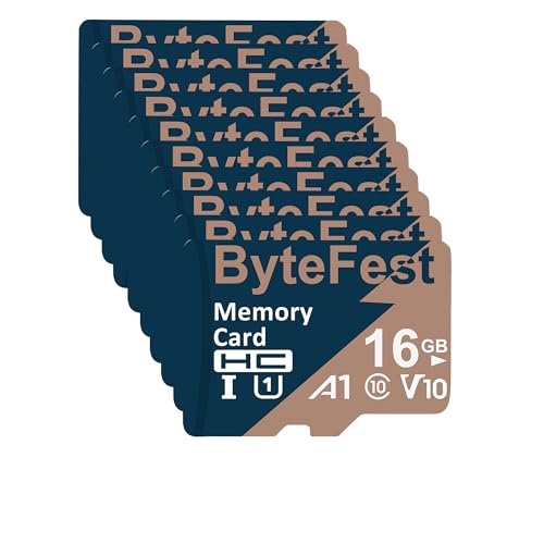 ByteFest Micro-SD-Karte, 16 GB, 20 Stück mit 20 Adaptern, UHS-I High-Speed-TF-Karte, U1, A1, C10, V10, FHD Video, 80 MB/s, MicroSDHC-Flash-Speicherkarte für MP3, MP4-Player, Kinderkamera, Dashcams ByteFest Micro-SD-Karte, 16 GB, 20 Stück mit 20 Adaptern, UHS-I High-Speed-TF-Karte, U1, A1, C10, V10, FHD Video, 80 MB/s, MicroSDHC-Flash-Speicherkarte für MP3, MP4-Player, Kinderkamera, Dashcams von ByteFest
