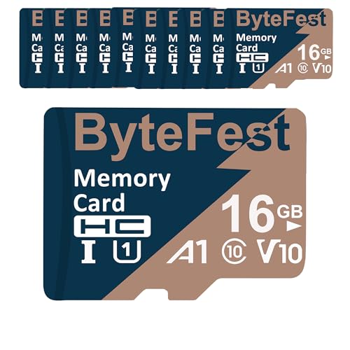 ByteFest Micro-SD-Karte, 16 GB, 30 Stück mit 30 Adaptern, UHS-I High-Speed-TF-Karte, U1, A1, C10, V10, FHD Video, 80 MB/s, MicroSDHC-Flash-Speicherkarte für MP3, MP4-Player, Kinderkamera, Dashcams ByteFest Micro-SD-Karte, 16 GB, 30 Stück mit 30 Adaptern, UHS-I High-Speed-TF-Karte, U1, A1, C10, V10, FHD Video, 80 MB/s, MicroSDHC-Flash-Speicherkarte für MP3, MP4-Player, Kinderkamera, Dashcams von ByteFest