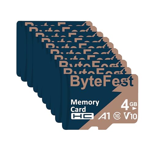 ByteFest Micro-SD-Karte, 4 GB, 20 Stück, Klasse 10 mit 20 SD-Adapter, TF-Speicherkarte für MP3, MP4-Player, E-Reader, Streaming-Media-Player, GPS-Navigator, Dashcam, Telefon, Tablet (MicroSDHC A1, ByteFest Micro-SD-Karte, 4 GB, 20 Stück, Klasse 10 mit 20 SD-Adapter, TF-Speicherkarte für MP3, MP4-Player, E-Reader, Streaming-Media-Player, GPS-Navigator, Dashcam, Telefon, Tablet (MicroSDHC A1, von ByteFest