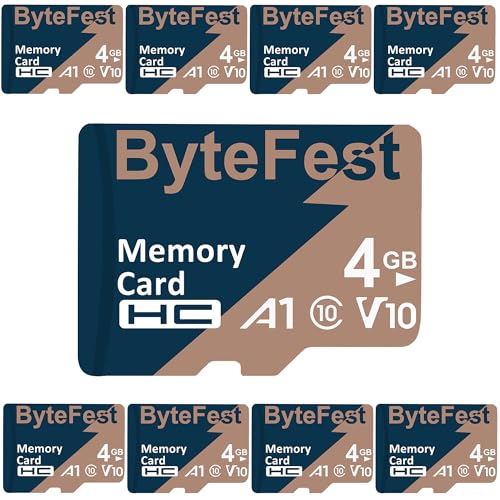 ByteFest Micro-SD-Karte, 4 GB, 50 Stück, Klasse 10 mit 50 SD-Adapter, TF-Speicherkarte für MP3, MP4-Player, E-Reader, Streaming-Media-Player, GPS-Navigator, Dashcam, Telefon, Tablet (MicroSDHC A1, ByteFest Micro-SD-Karte, 4 GB, 50 Stück, Klasse 10 mit 50 SD-Adapter, TF-Speicherkarte für MP3, MP4-Player, E-Reader, Streaming-Media-Player, GPS-Navigator, Dashcam, Telefon, Tablet (MicroSDHC A1, von ByteFest