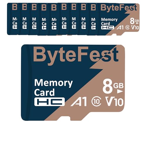 ByteFest Micro-SD-Karte, 8 GB, Klasse 10, mit 30 Adapter, MicroSDHC A1, C10, V10, TF-Speicherkarte für MP3, MP4-Player, E-Reader, Streaming, Media-Player, GPS, Navigator, Telefon, Tablet, 30 Stück ByteFest Micro-SD-Karte, 8 GB, Klasse 10, mit 30 Adapter, MicroSDHC A1, C10, V10, TF-Speicherkarte für MP3, MP4-Player, E-Reader, Streaming, Media-Player, GPS, Navigator, Telefon, Tablet, 30 Stück von ByteFest
