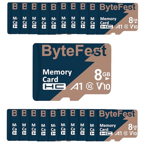 ByteFest Micro-SD-Karte, 8 GB, Klasse 10, mit 50 Adapter, MicroSDHC A1, C10, V10, TF-Speicherkarte für MP3, MP4-Player, E-Reader, Streaming, Media-Player, GPS, Navigator, Telefon, Tablet, 50 Stück ByteFest Micro-SD-Karte, 8 GB, Klasse 10, mit 50 Adapter, MicroSDHC A1, C10, V10, TF-Speicherkarte für MP3, MP4-Player, E-Reader, Streaming, Media-Player, GPS, Navigator, Telefon, Tablet, 50 Stück von ByteFest