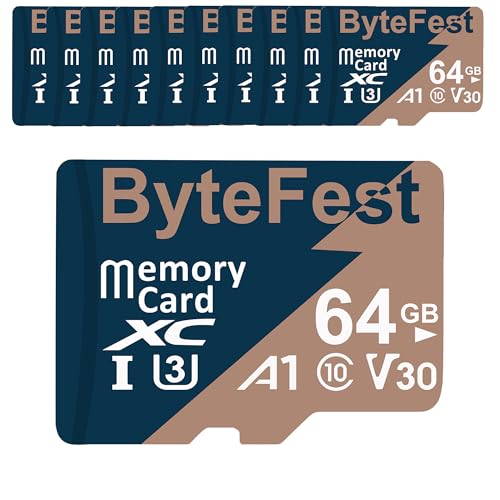 ByteFest Micro-SD-Karte mit 30 Adaptern, UHS-I U3 High-Speed-TF-Karte, C10 A1 V30 4K UHD Video, microSDXC Flash-Speicherkarte für Überwachung, Sicherheitskameras, Drohnen-Spielekonsolen, 30 Stück ByteFest Micro-SD-Karte mit 30 Adaptern, UHS-I U3 High-Speed-TF-Karte, C10 A1 V30 4K UHD Video, microSDXC Flash-Speicherkarte für Überwachung, Sicherheitskameras, Drohnen-Spielekonsolen, 30 Stück von ByteFest
