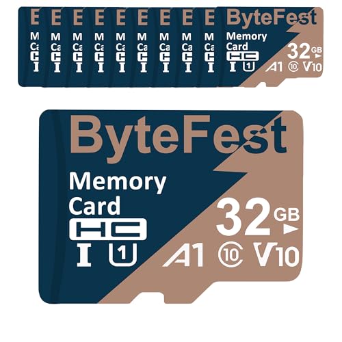 ByteFest Micro-SD-Karte mit 30 SD-Adapter, UHS-I U1 Hochgeschwindigkeits-TF-Karte, A1 C10 V10 FHD Video, 80 MB/s, MicroSDHC-Flash-Speicherkarte für MP3-Player, Kinderkamera, Handys, Tablets, Dashcams, ByteFest Micro-SD-Karte mit 30 SD-Adapter, UHS-I U1 Hochgeschwindigkeits-TF-Karte, A1 C10 V10 FHD Video, 80 MB/s, MicroSDHC-Flash-Speicherkarte für MP3-Player, Kinderkamera, Handys, Tablets, Dashcams, von ByteFest