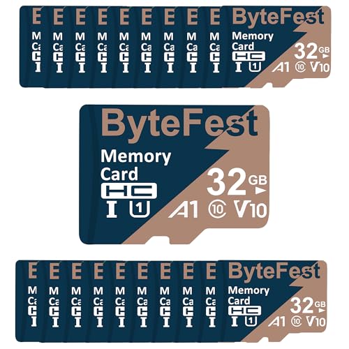 ByteFest Micro-SD-Karte mit 50 SD-Adapter, UHS-I U1 High-Speed-TF-Karte, A1 C10 V10 FHD Video, 80 MB/s, MicroSDHC-Flash-Speicherkarte für MP3-Player, Kinderkamera, Handys, Tablets, Dashcams, 50 Stück ByteFest Micro-SD-Karte mit 50 SD-Adapter, UHS-I U1 High-Speed-TF-Karte, A1 C10 V10 FHD Video, 80 MB/s, MicroSDHC-Flash-Speicherkarte für MP3-Player, Kinderkamera, Handys, Tablets, Dashcams, 50 Stück von ByteFest