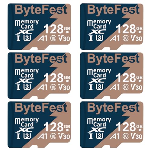 ByteFest Micro-SD-Karte mit 6 Adaptern, UHS-I U3 TF-Karte, C10, V30, 4K UHD Video, A1, microSDXC Flash-Speicherkarte für Überwachung, Sicherheitskameras, Drohnen-Spielekonsolen, 6 Stück ByteFest Micro-SD-Karte mit 6 Adaptern, UHS-I U3 TF-Karte, C10, V30, 4K UHD Video, A1, microSDXC Flash-Speicherkarte für Überwachung, Sicherheitskameras, Drohnen-Spielekonsolen, 6 Stück von ByteFest