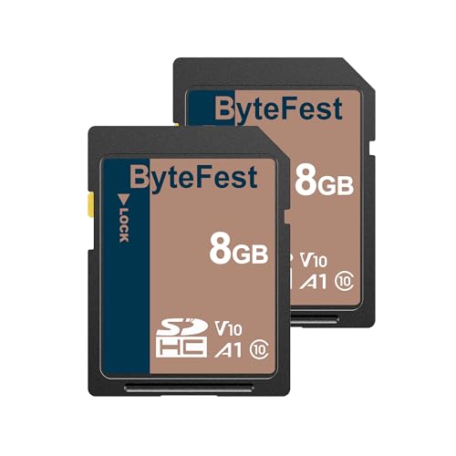 ByteFest SD Karte 8GB 2 Pack, Speicherkarte SDHC, Class 10, U1, V10, A1, Full HD Video, Memory Card für Kamera, DSLR (8GB, 2 Pack) von ByteFest