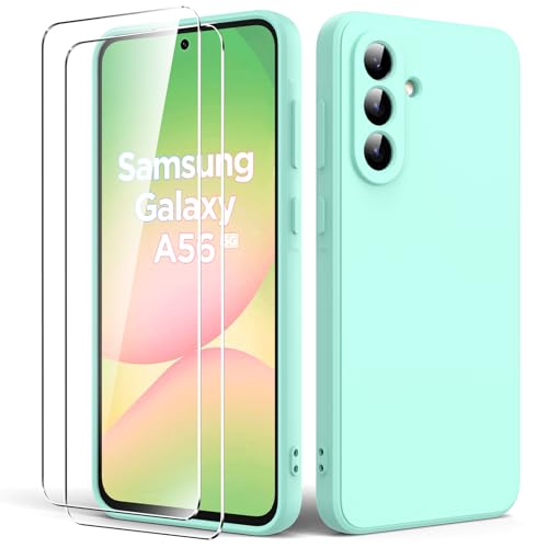 Byvuwiay Hülle für Samsung Galaxy A56 5G, mit 2 Stück Panzerglas, Anti-Scratch Stoßfeste Hülle, TPU Weich Bumper Schutzhülle für Samsung Galaxy A56 5G - Mint Byvuwiay Hülle für Samsung Galaxy A56 5G, mit 2 Stück Panzerglas, Anti-Scratch Stoßfeste Hülle, TPU Weich Bumper Schutzhülle für Samsung Galaxy A56 5G - Mint von Byvuwiay