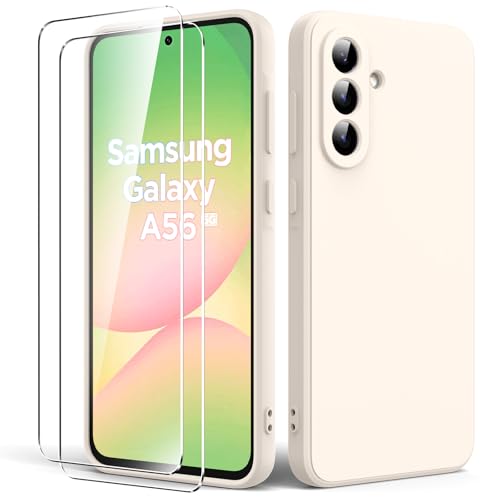 Byvuwiay Hülle für Samsung Galaxy A56 5G, mit 2 Stück Panzerglas, Anti-Scratch Stoßfeste Hülle, TPU Weich Bumper Schutzhülle für Samsung Galaxy A56 5G - Weiß Byvuwiay Hülle für Samsung Galaxy A56 5G, mit 2 Stück Panzerglas, Anti-Scratch Stoßfeste Hülle, TPU Weich Bumper Schutzhülle für Samsung Galaxy A56 5G - Weiß von Byvuwiay