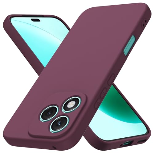 Byvuwiay Hülle kompatibel mit Honor 400 Lite Hülle, weiche TPU Flüssigsilikonhülle, Handyhülle Stoßfest Kratzfest Schutzhülle Honor 400 Lite Case, Weinrot von Byvuwiay