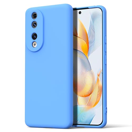 Byvuwiay Hülle kompatibel mit Honor 90 5G Hülle, weiche TPU Flüssigsilikonhülle, Handyhülle Stoßfest Kratzfest Schutzhülle Honor 90 5G Case, Himmelblau von Byvuwiay