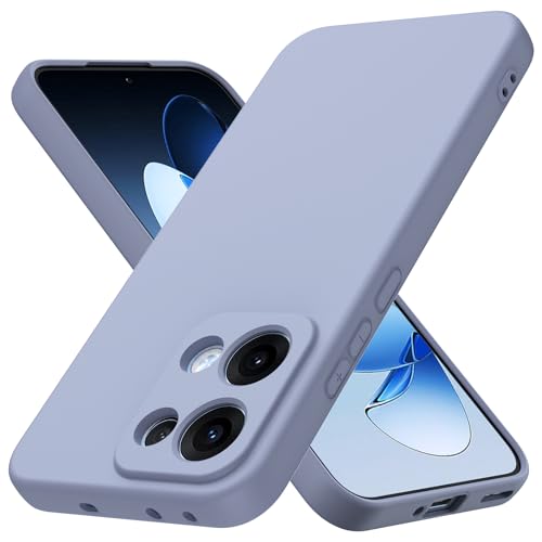 Byvuwiay Hülle kompatibel mit Oppo Reno 13 5G Hülle, weiche TPU Flüssigsilikonhülle, Handyhülle Stoßfest Kratzfest Schutzhülle Oppo Reno 13 5G Case, Lavendelgrau von Byvuwiay