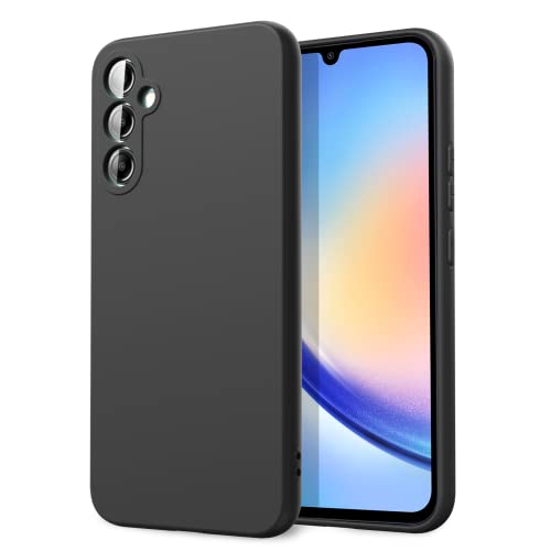 Byvuwiay Hülle kompatibel mit Samsung Galaxy A34 5G Hülle, weiche TPU Flüssigsilikonhülle, Handyhülle Stoßfest Kratzfest Schutzhülle Samsung Galaxy A34 5G Case, Schwarz von Byvuwiay