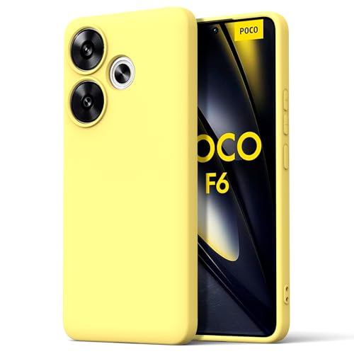 Byvuwiay Hülle kompatibel mit Xiaomi Poco F6 Hülle, weiche TPU Flüssigsilikonhülle, Handyhülle Stoßfest Kratzfest Schutzhülle Xiaomi Poco F6, Gelb von Byvuwiay