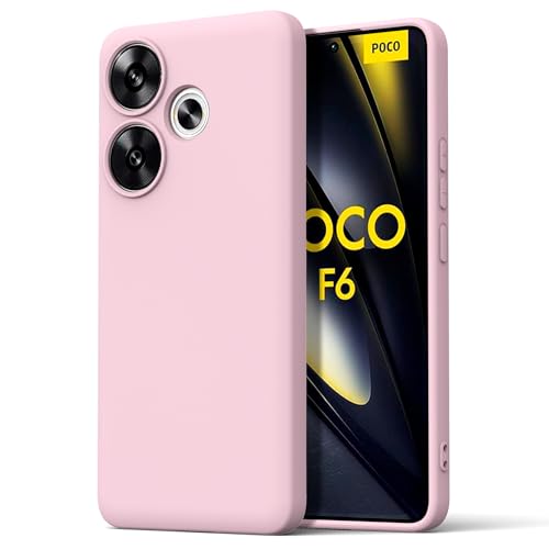 Byvuwiay Hülle kompatibel mit Xiaomi Poco F6 Hülle, weiche TPU Flüssigsilikonhülle, Handyhülle Stoßfest Kratzfest Schutzhülle Xiaomi Poco F6, Rosa von Byvuwiay