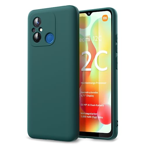 Byvuwiay Hülle kompatibel mit Xiaomi Redmi 12C Hülle, weiche TPU Flüssigsilikonhülle, Handyhülle Stoßfest Kratzfest Schutzhülle Xiaomi Redmi 12C Case, Dunkelgrün Byvuwiay Hülle kompatibel mit Xiaomi Redmi 12C Hülle, weiche TPU Flüssigsilikonhülle, Handyhülle Stoßfest Kratzfest Schutzhülle Xiaomi Redmi 12C Case, Dunkelgrün von Byvuwiay