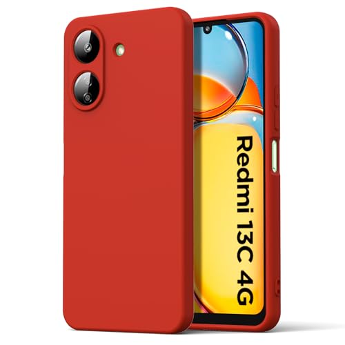 Byvuwiay Hülle kompatibel mit Xiaomi Redmi 13C/Poco C65 Hülle, weiche TPU Flüssigsilikonhülle, Handyhülle Stoßfest Kratzfest Schutzhülle Xiaomi Redmi 13C/Poco C65 Case, Rot Byvuwiay Hülle kompatibel mit Xiaomi Redmi 13C/Poco C65 Hülle, weiche TPU Flüssigsilikonhülle, Handyhülle Stoßfest Kratzfest Schutzhülle Xiaomi Redmi 13C/Poco C65 Case, Rot von Byvuwiay