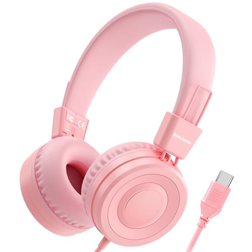 Bywulanda Upgrade USB Typ C Kinder Kopfhörer für die Schule, 94 dB sichere Lautstärke begrenzt, HD-Stereo-Sound, Faltbare, leichte On-Ear-Kopfhörer für Jungen/Mädchen/Studenten/Tablet/Reisen Bywulanda Upgrade USB Typ C Kinder Kopfhörer für die Schule, 94 dB sichere Lautstärke begrenzt, HD-Stereo-Sound, Faltbare, leichte On-Ear-Kopfhörer für Jungen/Mädchen/Studenten/Tablet/Reisen von Bywulanda
