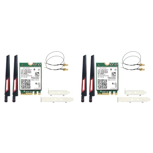 Bzwyonst 2X Wi-Fi 6E AX210 Wireless Card 2400Mbps Bluetooth 5.2 Desktop Kit 802.11Ax 2.4G/5Ghz/6Ghz AX210NGW, mit 10DBi Antenne von Bzwyonst