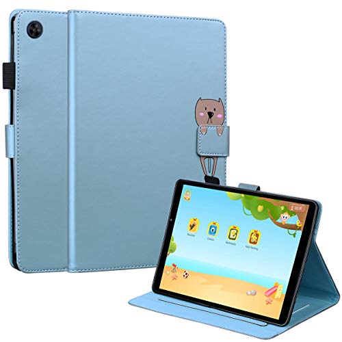 C/N DodoBuy Hülle für Huawei MatePad T8 8 Zoll Tablet, Cartoon Tiere Muster Magnetische Flip Smart Cover PU Leder Schutzhülle Tasche Brieftasche Wallet Case Ständer mit Kartenfächer - Blau Hund von C/N