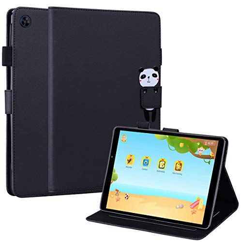 C/N DodoBuy Hülle für Huawei MatePad T8 8 Zoll Tablet, Cartoon Tiere Muster Magnetische Flip Smart Cover PU Leder Schutzhülle Tasche Brieftasche Wallet Case Ständer mit Kartenfächer - Schwarz Panda von C/N