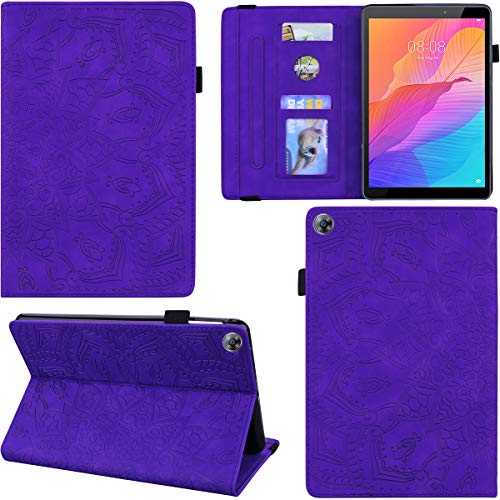 C/N DodoBuy Hülle für Huawei MatePad T8 8 Zoll Tablet, Mandala Muster Flip Smart Cover PU Leder Schutzhülle Tasche Brieftasche Multi-Winkel Wallet Case Ständer mit Kartenfächer - Lila von C/N