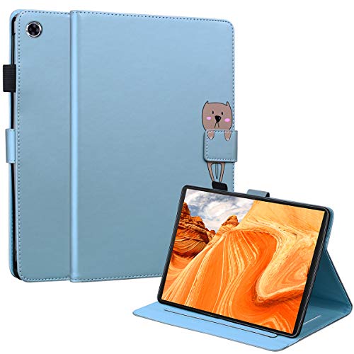 C/N DodoBuy Hülle für Lenovo Tab M10 FHD Plus 10.3" Tablet, Cartoon Tiere Muster Magnetische Flip Smart Cover PU Leder Schutzhülle Tasche Brieftasche Wallet Case Ständer mit Kartenfächer - Blau Hund von C/N