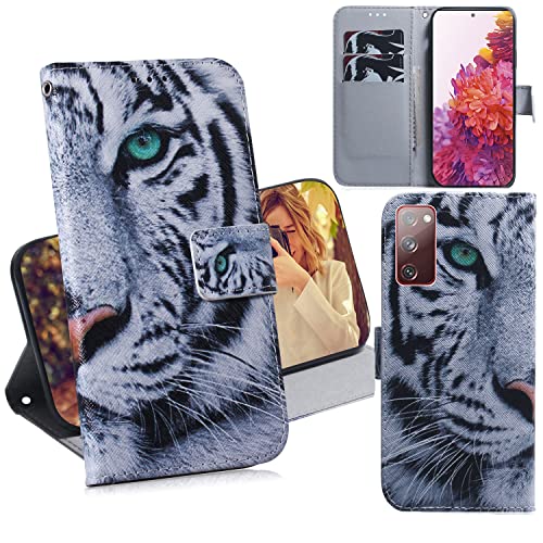 C/N DodoBuy Hülle für Samsung Galaxy S20 FE, Flip PU Leder Schutzhülle Handy Tasche Case Cover Wallet Standfunktion mit Kartenfächer Magnetverschluss - Tiger von C/N