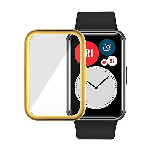 C/N Hülle für Huawei Watch Fit, Ultra Schlank Silicone Schutzhülle Abdeckung Case Cover für Huawei Watch Fit, Gold C/N Hülle für Huawei Watch Fit, Ultra Schlank Silicone Schutzhülle Abdeckung Case Cover für Huawei Watch Fit, Gold von C/N
