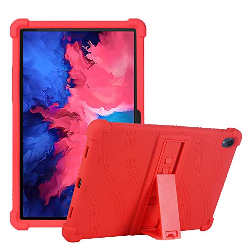 C/N Hülle für Lenovo Tab P11, Stand Silikon kinderfreundliche Stoßfest Schützend Abdeckung Hüllen für Lenovo Tab P11 11-Zoll 2020 TB-J606F/J606X, Rot von C/N