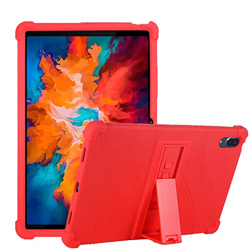 C/N Hülle für Lenovo Tab P11 Pro, Stand Silikon kinderfreundliche Stoßfest Schützend Abdeckung Hüllen für Lenovo Tab P11 Pro 11.5 (TB-J706F/TB-J706L) 2020, Rot von C/N