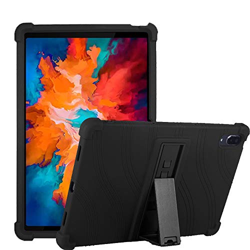 C/N Hülle für Lenovo Tab P11 Pro, Stand Silikon kinderfreundliche Stoßfest Schützend Abdeckung Hüllen für Lenovo Tab P11 Pro 11.5 (TB-J706F/TB-J706L) 2020, Schwarz von C/N