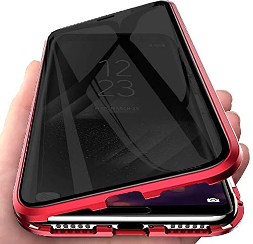 C/N Wishcover Anti-peep Magnetische Hülle für iPhone XR mit Sichtschutz Handyhülle 360 Grad Doppelseitig Gehärtetes Glas Schutzhülle Magnetische Adsorption Anti-Spähen Sichtschutz Anti-Spy Case von C/N