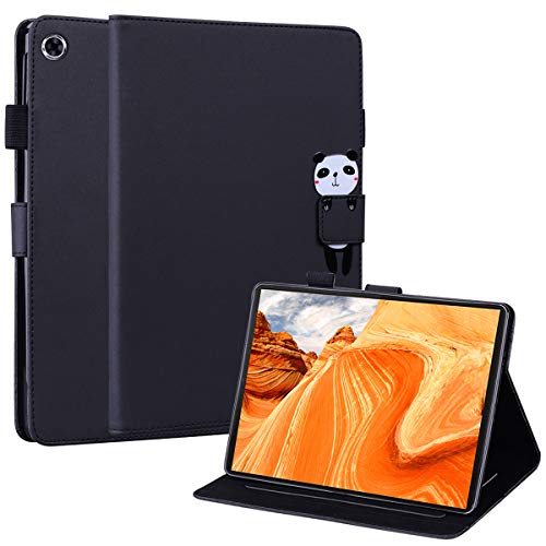 DodoBuy Hülle für Lenovo Tab M10 FHD Plus 10.3" Tablet, Cartoon Tiere Muster Magnetische Flip Smart Cover PU Leder Schutzhülle Tasche Brieftasche Wallet Case Ständer mit Kartenfächer - Schwarz Panda von C/N