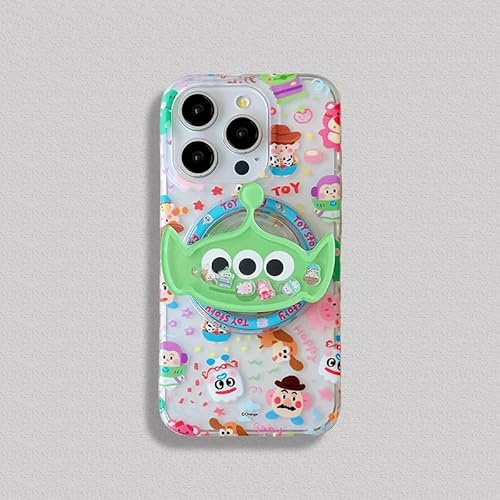 Kompatibel mit MagSafe magnetischem, verstellbarem Ständer für Apple Toy Story Pixar Cartoon Anime Cool Fun Cute Lovely Adorable Kids Girls (Outer Space Alien, für iPhone 16 Pro Max) von C CASESOPHY