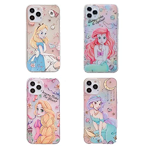 Slim Fit Soft TPU Clear Transparent Case for Apple Disney Disneyland Princess Cartoon Crystal Delicate Cute Lovely Adorable Girls Kids Women (Mermaid, for iPhone 13 Pro Max) von C CASESOPHY