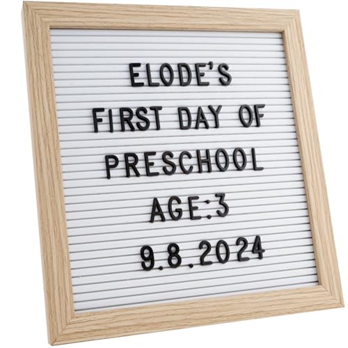 Letter Board, C Crystal Lemon Kompakte Filz-Buchstabentafel (25x25 cm) – Rustikaler Rahmen, Weißes Filz, 317 Zeichen für individuelle Gestaltung von C CRYSTAL LEMON