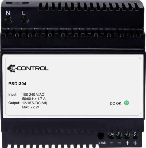 C-Control PSD-304 Hutschienen-Netzteil (DIN-Rail) Verbrauch (StandBy) 0.3W 12 V/DC 6A 72W Anzahl Aus von C-Control