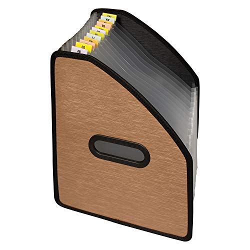 C-Line 53316 Fächermappe mit 13 Fächern, vertikal, aus geschwärztem Bronze, 21,6 x 27,9 cm von C-LINE