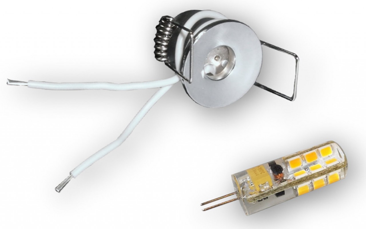 10er Set 2W-140LM G4 LED Sternchen 30mm chrom glänzend (inkl. SCH-30W Trafo) von C-Light GmbH